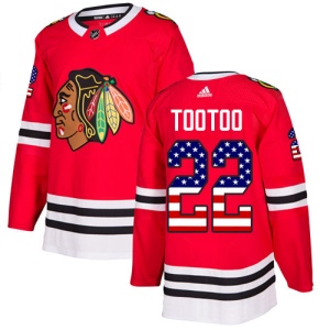 Men's Jordin Tootoo Chicago Blackhawks Authentic USA Flag Fashion Jersey - Red