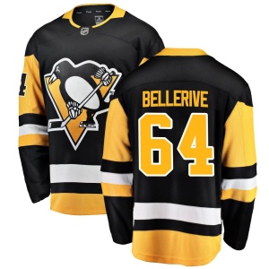 Men's Jordy Bellerive Pittsburgh Penguins Breakaway Home Jersey - Black