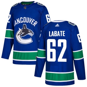 Men's Joseph Labate Vancouver Canucks Authentic Home Jersey - Blue