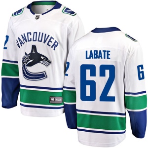 Men's Joseph Labate Vancouver Canucks Breakaway Away Jersey - White