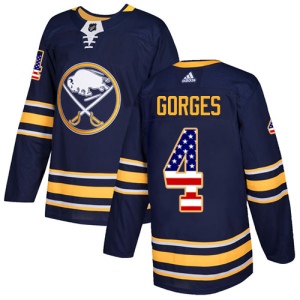 Men's Josh Gorges Buffalo Sabres Authentic USA Flag Fashion Jersey - Navy Blue