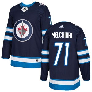 Men's Julian Melchiori Winnipeg Jets Authentic Home Jersey - Navy