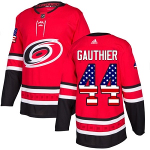 Men's Julien Gauthier Carolina Hurricanes Authentic USA Flag Fashion Jersey - Red