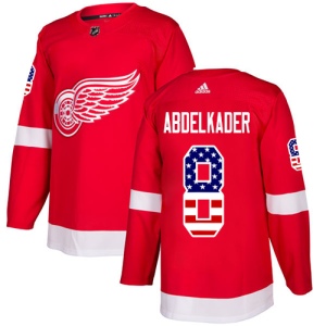 Men's Justin Abdelkader Detroit Red Wings Authentic USA Flag Fashion Jersey - Red