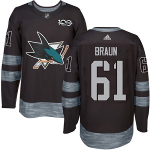 Men's Justin Braun San Jose Sharks Authentic 1917-2017 100th Anniversary Jersey - Black