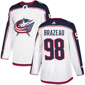 Men's Justin Brazeau Columbus Blue Jackets Authentic Away Jersey - White