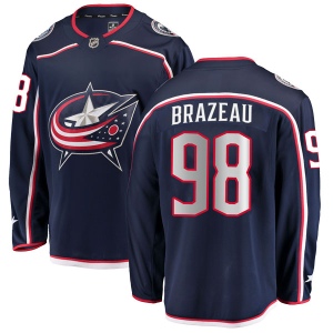 Men's Justin Brazeau Columbus Blue Jackets Breakaway Home Jersey - Navy