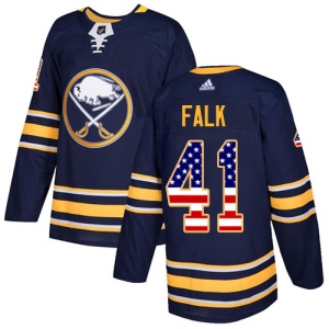 Men's Justin Falk Buffalo Sabres Authentic USA Flag Fashion Jersey - Navy Blue