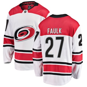 Men's Justin Faulk Carolina Hurricanes Breakaway Away Jersey - White