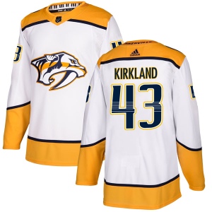 Men's Justin Kirkland Nashville Predators Authentic Away Jersey - White