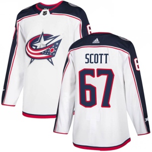 Men's Justin Scott Columbus Blue Jackets Authentic Away Jersey - White