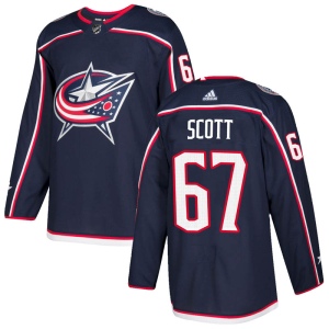 Men's Justin Scott Columbus Blue Jackets Authentic Home Jersey - Navy