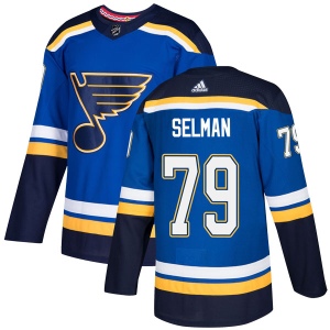 Men's Justin Selman St. Louis Blues Authentic Home Jersey - Blue