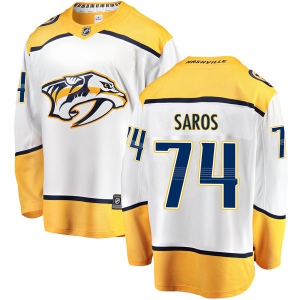 Men's Juuse Saros Nashville Predators Breakaway Away Jersey - White