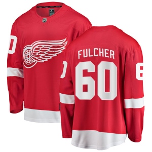 Men's Kaden Fulcher Detroit Red Wings Breakaway Home Jersey - Red