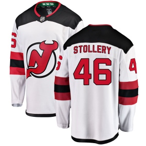 Men's Karl Stollery New Jersey Devils Breakaway Away Jersey - White