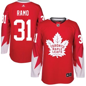 Men's Karri Ramo Toronto Maple Leafs Authentic Alternate Jersey - Red