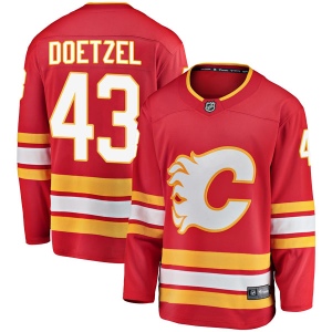 Men's Kayle Doetzel Calgary Flames Breakaway Alternate Jersey - Red