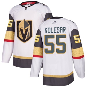 Men's Keegan Kolesar Vegas Golden Knights Authentic White Away Jersey - Gold