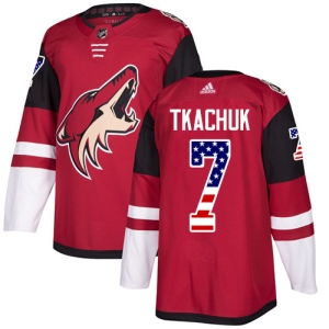 Men's Keith Tkachuk Arizona Coyotes Authentic USA Flag Fashion Jersey - Red