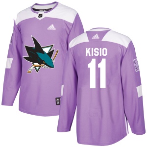 Men's Kelly Kisio San Jose Sharks Authentic Hockey Fights Cancer Jersey - Purple