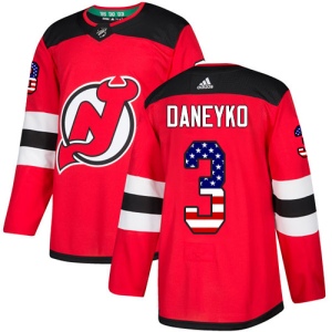 Men's Ken Daneyko New Jersey Devils Authentic USA Flag Fashion Jersey - Red