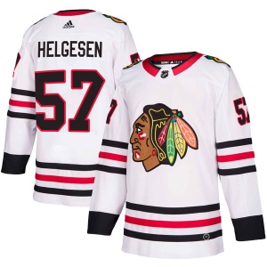 Men's Kenton Helgesen Chicago Blackhawks Authentic Away Jersey - White