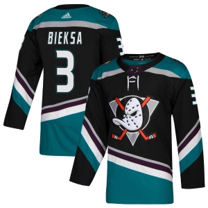 Men's Kevin Bieksa Anaheim Ducks Authentic Teal Alternate Jersey - Black