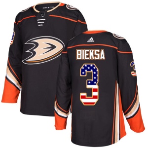 Men's Kevin Bieksa Anaheim Ducks Authentic USA Flag Fashion Jersey - Black