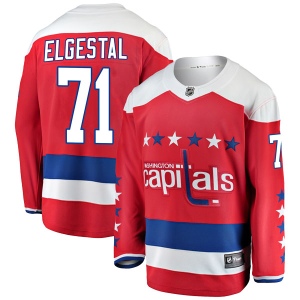 Men's Kevin Elgestal Washington Capitals Breakaway Alternate Jersey - Red