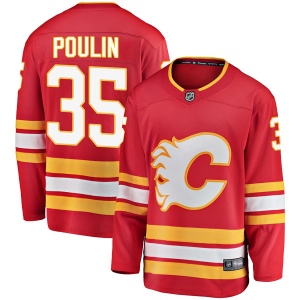 Men's Kevin Poulin Calgary Flames Breakaway Alternate Jersey - Red