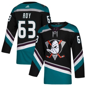 Men's Kevin Roy Anaheim Ducks Authentic Teal Alternate Jersey - Black