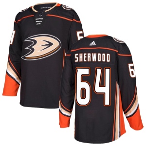 Men's Kiefer Sherwood Anaheim Ducks Authentic Home Jersey - Black