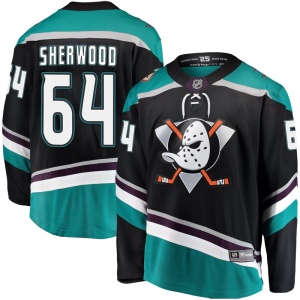 Men's Kiefer Sherwood Anaheim Ducks Breakaway Alternate Jersey - Black