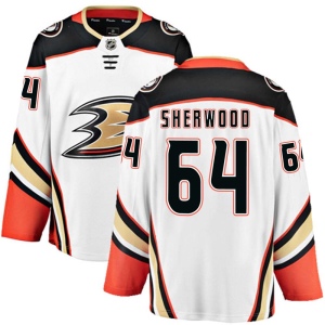 Men's Kiefer Sherwood Anaheim Ducks Breakaway Away Jersey - White