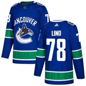 Men's Kole Lind Vancouver Canucks Authentic Home Jersey - Blue