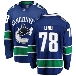 Men's Kole Lind Vancouver Canucks Breakaway Home Jersey - Blue