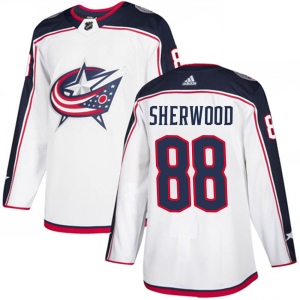 Men's Kole Sherwood Columbus Blue Jackets Authentic Away Jersey - White