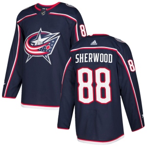 Men's Kole Sherwood Columbus Blue Jackets Authentic Home Jersey - Navy