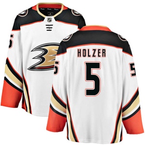 Men's Korbinian Holzer Anaheim Ducks Authentic Away Jersey - White