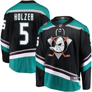 Men's Korbinian Holzer Anaheim Ducks Breakaway Alternate Jersey - Black