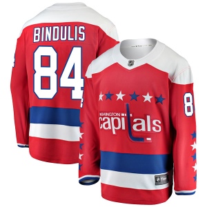 Men's Kris Bindulis Washington Capitals Breakaway Alternate Jersey - Red