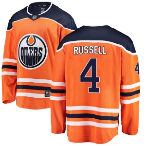 Men's Kris Russell Edmonton Oilers Authentic r Home Breakaway Jersey - Orange