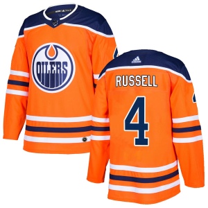 Men's Kris Russell Edmonton Oilers Authentic r Home Jersey - Orange