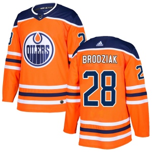 Men's Kyle Brodziak Edmonton Oilers Authentic r Home Jersey - Orange