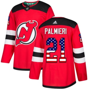 Men's Kyle Palmieri New Jersey Devils Authentic USA Flag Fashion Jersey - Red