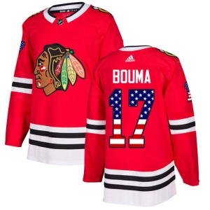 Men's Lance Bouma Chicago Blackhawks Authentic USA Flag Fashion Jersey - Red