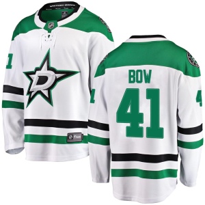 Men's Landon Bow Dallas Stars Breakaway Away Jersey - White