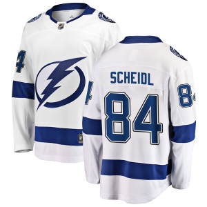 Men's Lane Scheidl Tampa Bay Lightning Breakaway Away Jersey - White