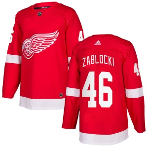 Men's Lane Zablocki Detroit Red Wings Authentic Home Jersey - Red